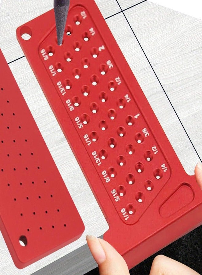 Serplex® Woodworking Scriber, Aluminum Alloy Saddle T Square Ruler, Multi-hole Drilling Guide Drill Hole Positioning Jig Woodworking Positioning Board, Indexing Hole Guide, Drill Hole Spacer Plate - Image 3